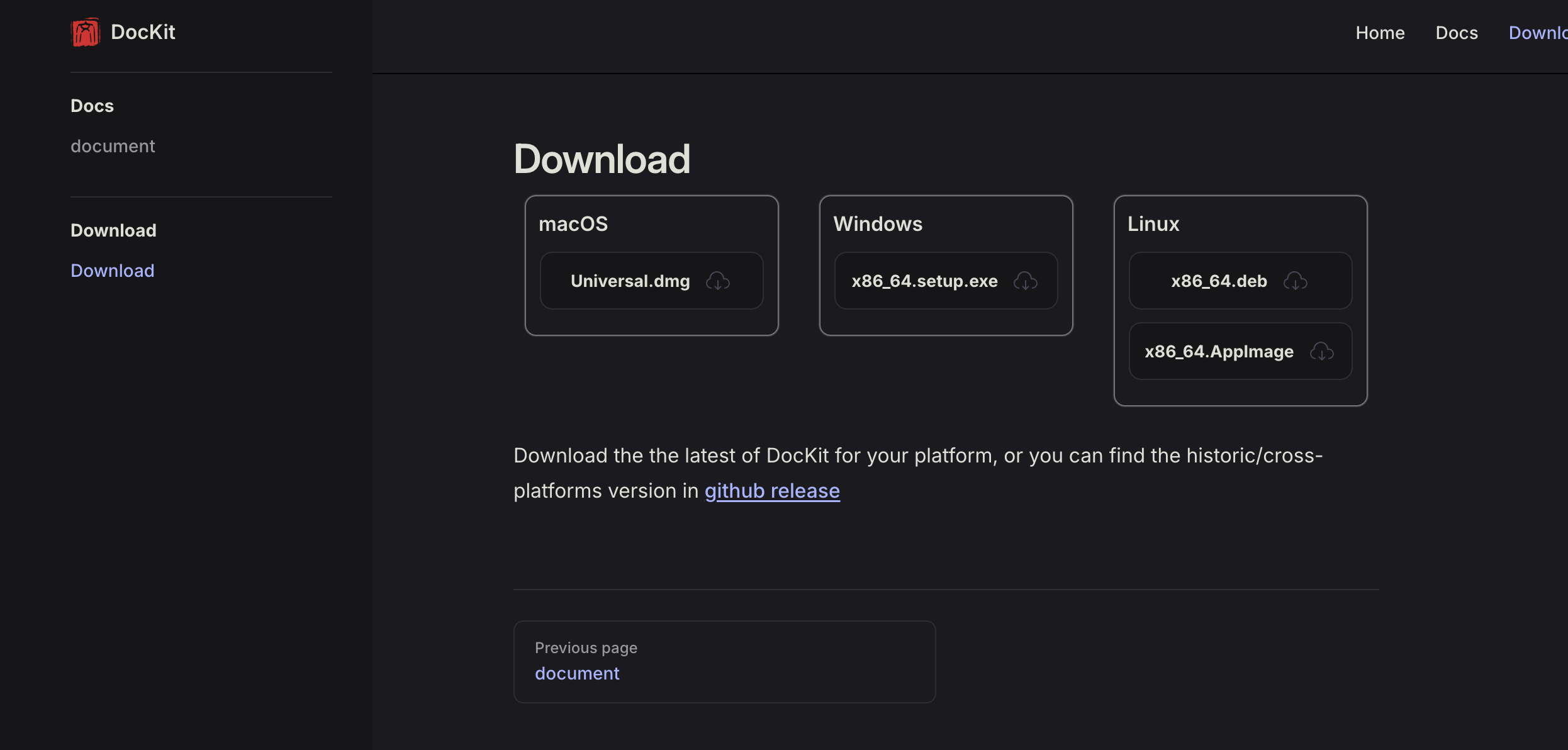 DocKit download page