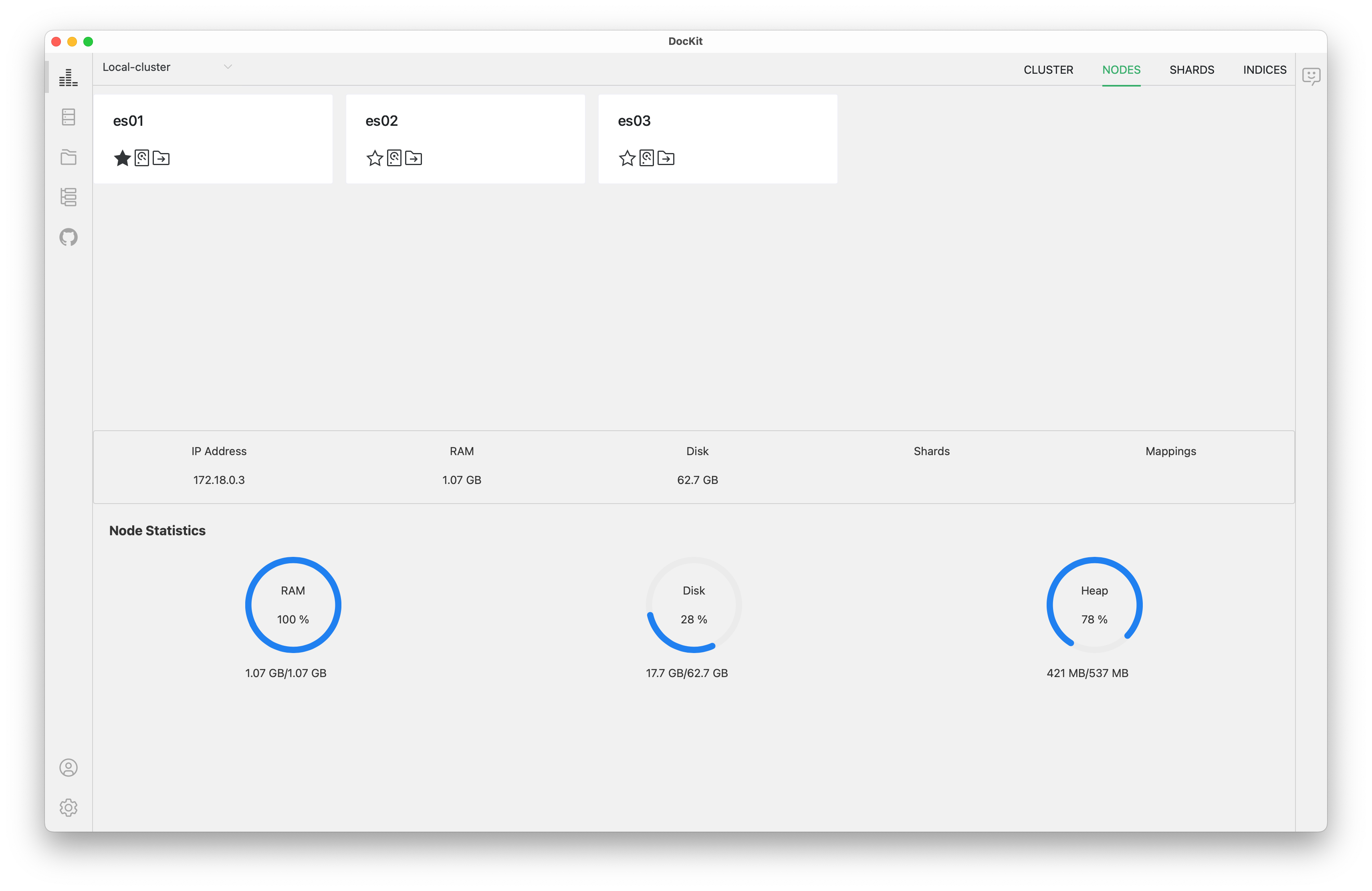 DocKit Nodes manage UI